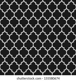 Black and white islamic seamless pattern. Vector background 