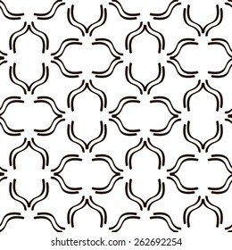 Black and white islamic seamless pattern.Stock vector.