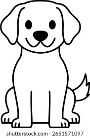 ícone de ilustração isolada em preto e branco de um Golden Retriever