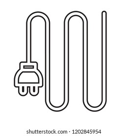 black and white isolated 2-pin electical plug vector icon
