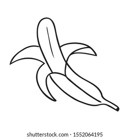 Black And White Isolated Bannana On White