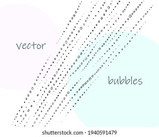 Black and white isolated bubbles blobs rain drops. Hand drawn simple vector sketch, line, ink
