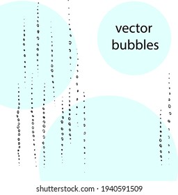 Black and white isolated bubbles blobs rain drops. Hand drawn simple vector sketch, line, ink