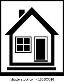 black and white isolated icon with home silhouette