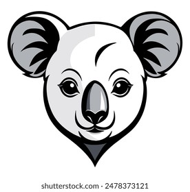 Black and white isolated koala logo or symbol