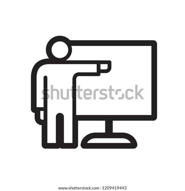 Black White Isolated Presentation Vector Icon Stock Vector (Royalty ...