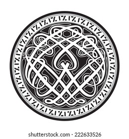 Black and white isolated scandinavian pattern. Vector art