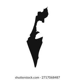 Black and White Israel Simple Map
