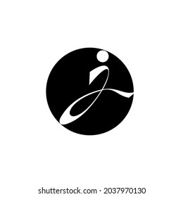 diseño del logotipo J en blanco y negro
