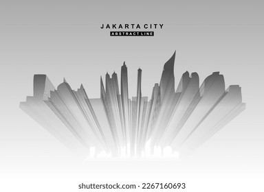 black and white jakarta abstract line backround 