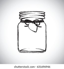 black and white jam jar illustration