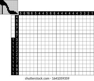 Black and white japanese crossword. Paint by number puzzle. Education game for children. Stilleto heels