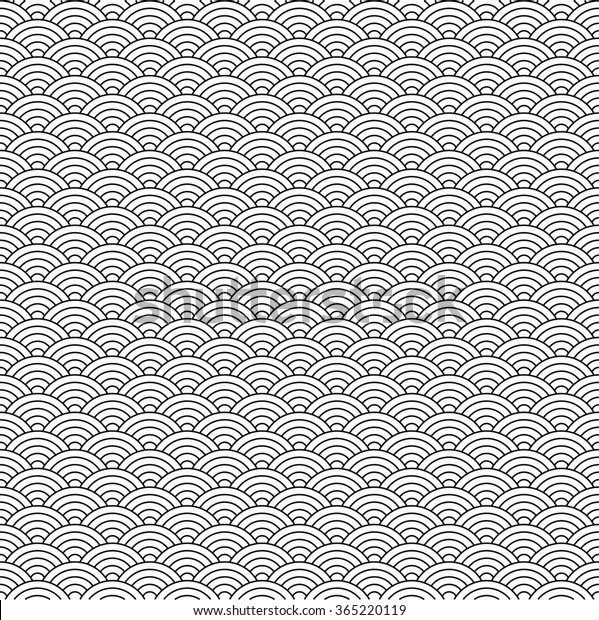 Black White Japanese Pattern Line Drawing Stock Vector (Royalty Free ...