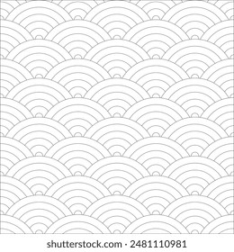 black and white Japanese wave pattern texture 