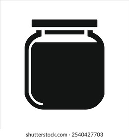 Icono de tarro blanco y negro - Ilustración de contenedor minimalista