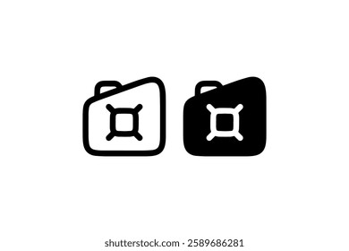 Black and white jerry can fuel icon Vector