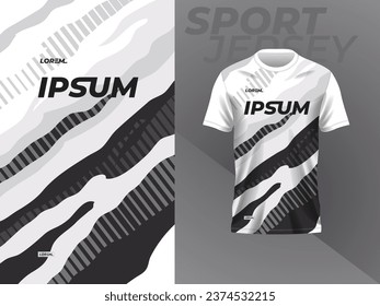 diseño de plantilla de maquillaje de jersey blanco y negro para camisetas deportivas