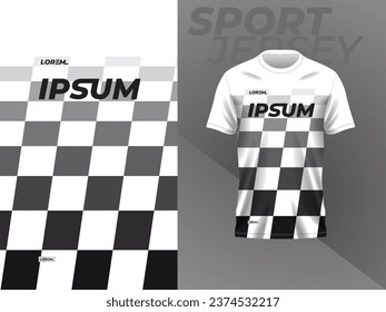 black and white jersey mockup template design for sport shirt