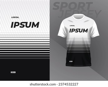 diseño de plantilla de maquillaje de jersey blanco y negro para camisetas deportivas