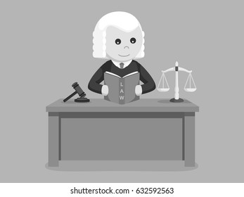 black and white judge reading law book black and white style