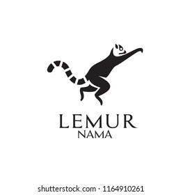 black white jump lemur logo icon designs