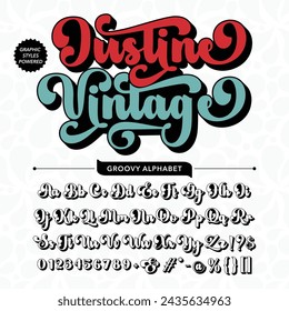 Black and White Justine Retro Vintage Display bold Font alphabet