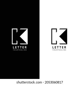 Black and White K Letter Logo Vector Design