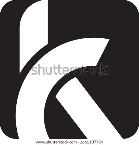 Black and White 'K' Logo with Rounded Square