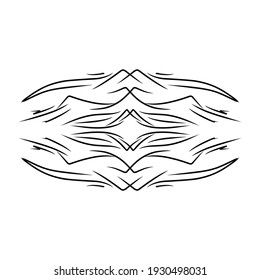 Black and white kaleidoscope abstract scribble
