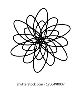 Black and white kaleidoscope abstract scribble