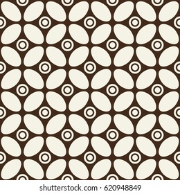 Black and white kaleidoscope seamless pattern repeating geometric shape as flowers vector illustration