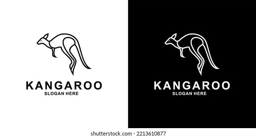BLACK AND WHITE KANGAROO LOGO VECTOR