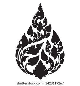 Black and White Kanok vector easy for custom 