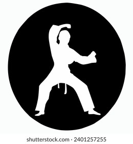 schwarz-weißes Karate-Logo