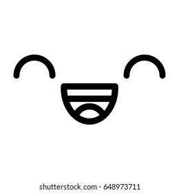 black and white kawaii emoticon face