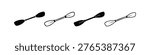 Black and White Kayak or Canoe Paddle Icons