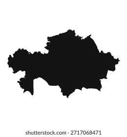 Blanco y negro Kazajistán Mapa simple