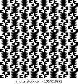 Black and White Kente Cloth Seamless Pattern - Beautiful Kente cloth repeating pattern design