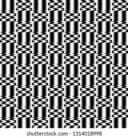 Black and White Kente Cloth Seamless Pattern - Beautiful Kente cloth repeating pattern design