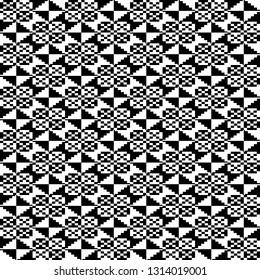 Black and White Kente Cloth Seamless Pattern - Beautiful Kente cloth repeating pattern design