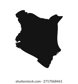 Black and White Kenya Simple Map