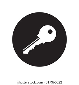 black and white Key . Classic flat icon. Vector illustration