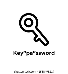 black and white key icon