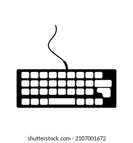 black and white keyboard vector icon