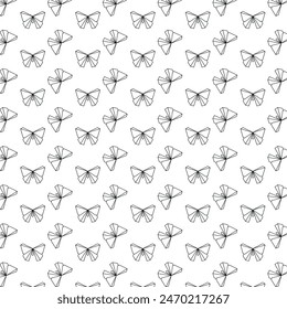 Black and white kids seamless pattern. Repetitive Texture with Hand Drawn Origami Animals and Objects. Vector ink baby background. cartoon ornament