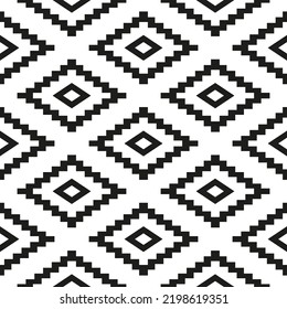 Patrón sin fisuras del kilim blanco y negro