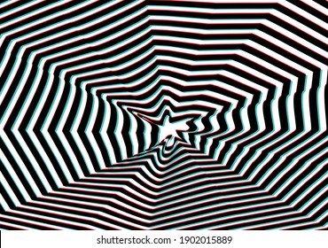 Efecto cinético en blanco y negro realizado en vector con forma de telaraña