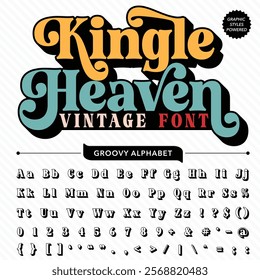 Black and white Kingle Heaven Retro Vintage Display bold Font alphabet