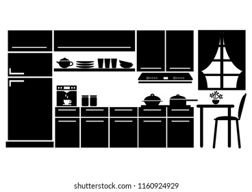 black and white kitchen 
