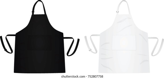 Black and white kitchen apron. vector illustration